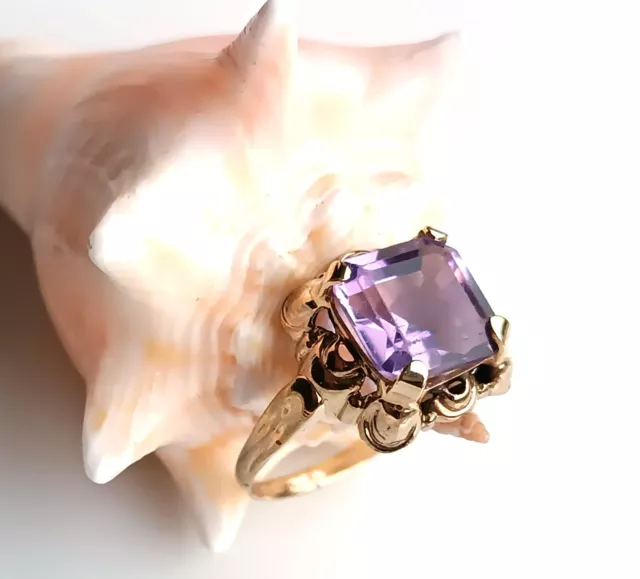 333/ 8 ct Gold Wunderschöner ART DECO Ring, AMETHYST,  tolles Design! RG 56