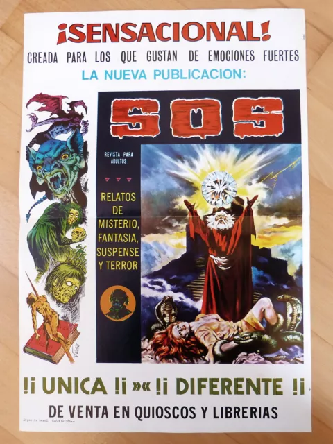 Poster,Cartel Publicitario Tebeos,SOS (mod.1),Valenciana 1980