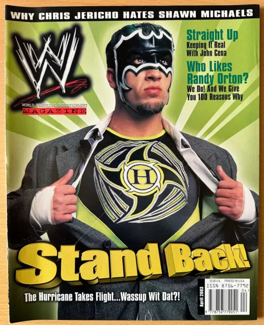 WWE Magazine April 2003 | Stand Back | Jericho | Royal Rumble | Hurricane Poster