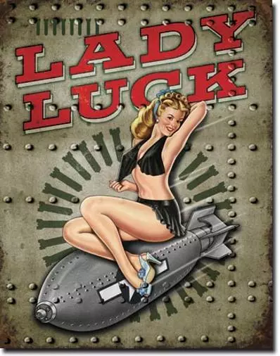 Lady Luck USA Army Militaria Metall Deko Schild Plakat