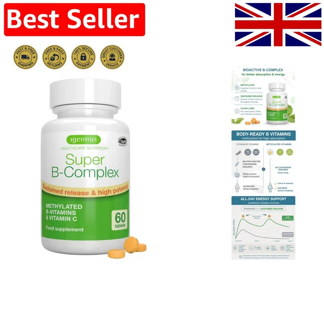 IGENNUS SUPER B-COMPLEX High Absorption Methylated B Vitamins, 60 ...