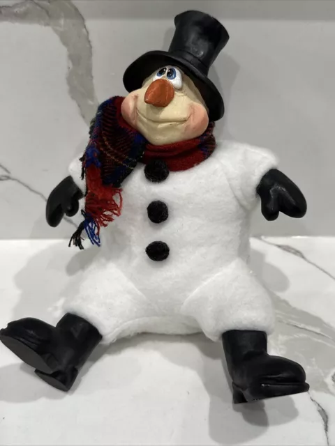 Russ Christmas SNOWMAN - bean bag type - collectible named COAL