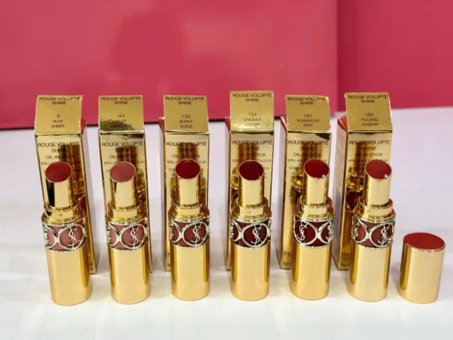 YVES SAINT LAURENT Rouge Volupte Shine Oil in Stick Lipstick Boxed- Choose Shade