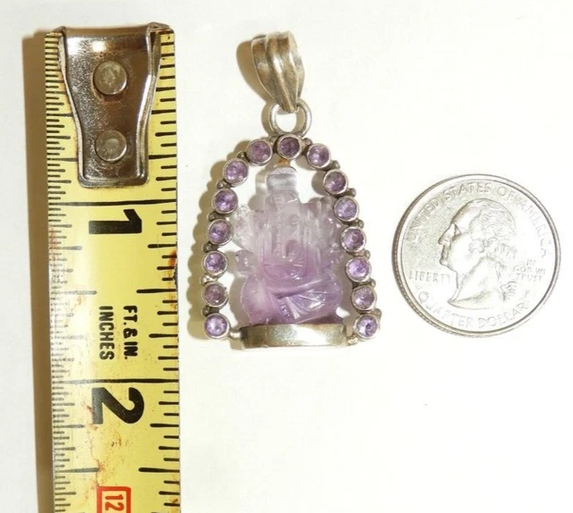 Elephant Charm Silver/Amethyst