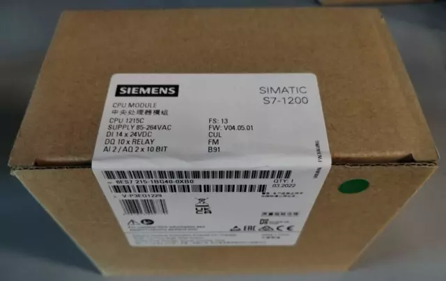 Siemens 6Es7215-1Bg40-0Xb0 Simatic S7-1200 Cpu 1215C