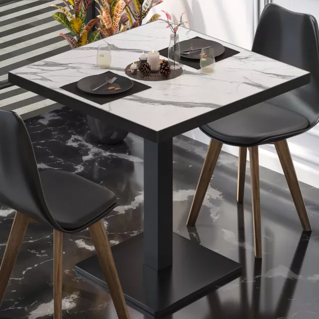 BM | Tavolo da bistrot | B:T:H 70 x 70 x 77 cm | bianco marmo/nero | pieghevole |...