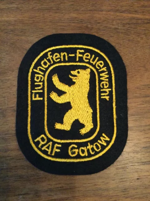 Patch Flughafen Feuerwehr Berlin RAF Gatow In Gold Sehr Selten
