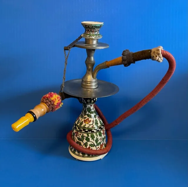 Vintage Turkish Hookah, 11 1/2' tall. Good condition.