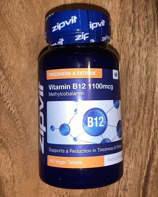 NEW ZIPVIT VITAMIN B12 High Strength 1100mcg 360 Tablets BBD 01/26