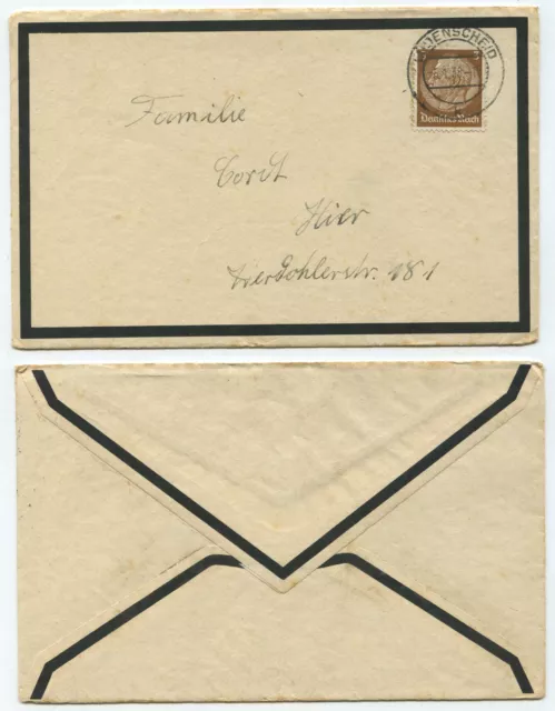 42778 - Trauer-Beleg - Lüdenscheid 5.1.1938 - mit Inhalt