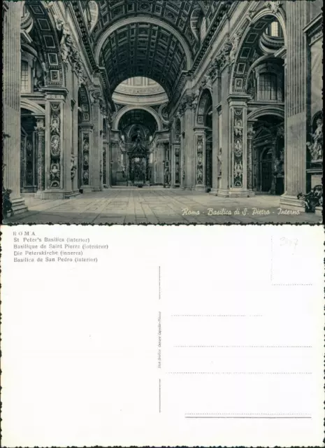 Postcard Vatikanstadt Rom Petersdom Basilica Sancti Petri, Roma 1952