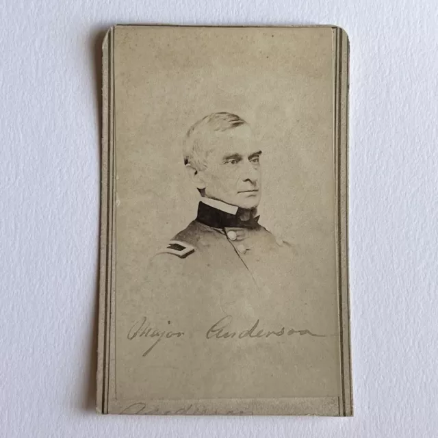 Antique CDV Photograph Man Soldier Major Anderson Union First Battle Civil War