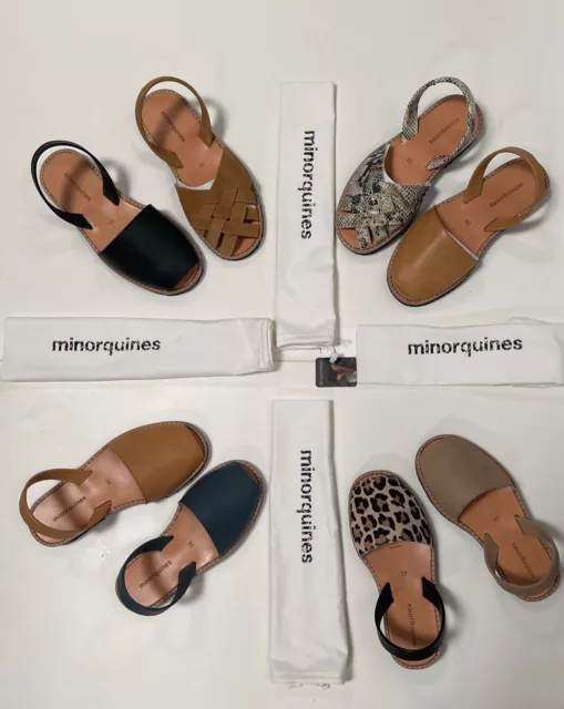 Minorquines Sandales plates en Cuir pour Femme 6 modèles différents T 36 à 42