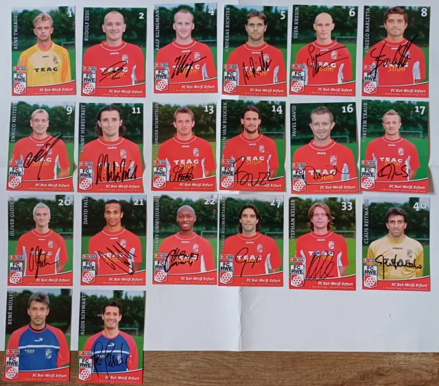 20 Autogrammkarten, AK, 2004-05 , Rot-Weiß Erfurt RWE, RW Erfurt - 2.Bundesliga