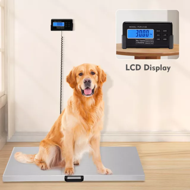 440Lbs Digital Livestock Vet Platform Scale Stainless Steel Pet Weight Scale