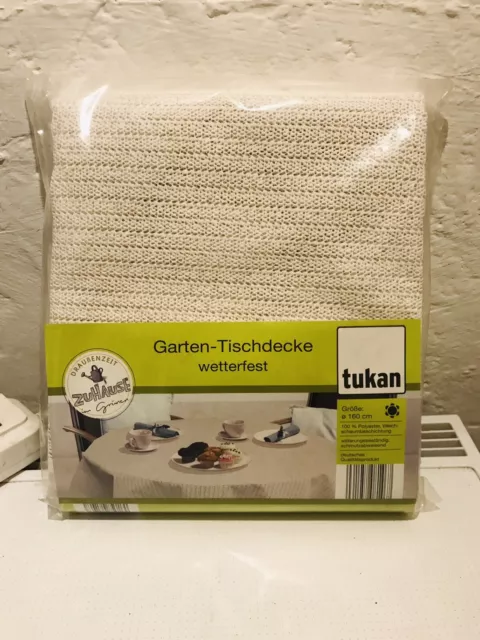 Garten Tukan Tischdecke Wetterfest  Waschbar  Weichschaum Rund Ø 160 cm Neu&OVP