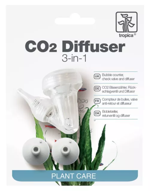 Tropica Acuario CO2 Diffuser 3in1 Sistema Incl. Contador de Burbujas & Válvula