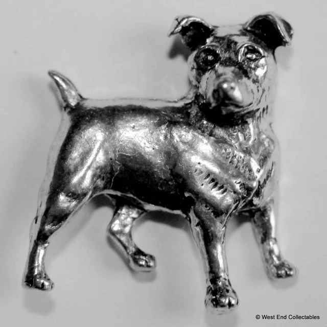 Broche alfiler de peltre Jack Russell Terrier - hecho a mano británico - perro de caza zorro