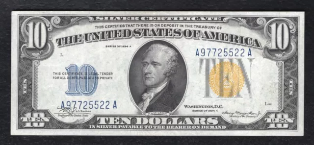 Fr 2309 1934-A $10 Ten Dollars “North Africa” Silver Certificate Ef (C)