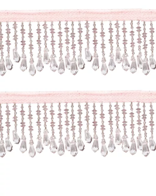 Fringe Beading - Pale Pink 70mm Price is for 5 metres