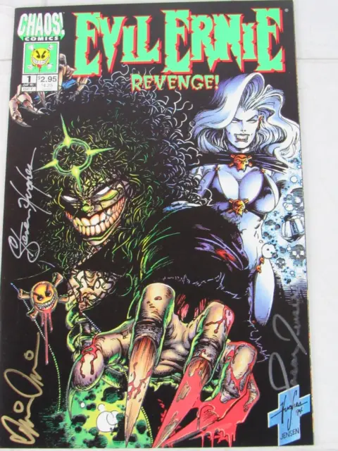 Evil Ernie: Revenge #1 Oct. 1994 Chaos! Comics Signed 3 Times