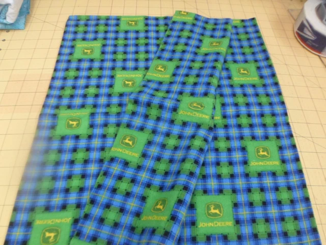 New John Deere Pillow Case 18 X 27 Blue/Green Plaid