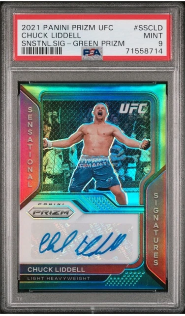 2021 Prizm UFC Chuck Liddell Sensational Signatures Green Auto PSA 9 HOF