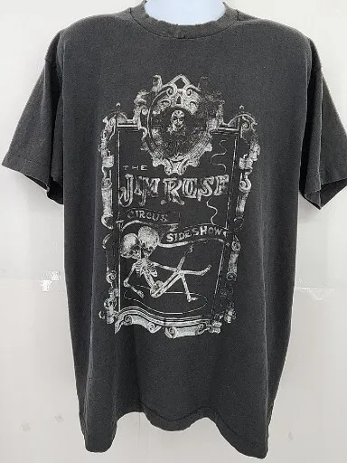 1998 JIM ROSE Circus Sideshow FREAK Conjoined Twin Skeleton Black Shirt sz XL