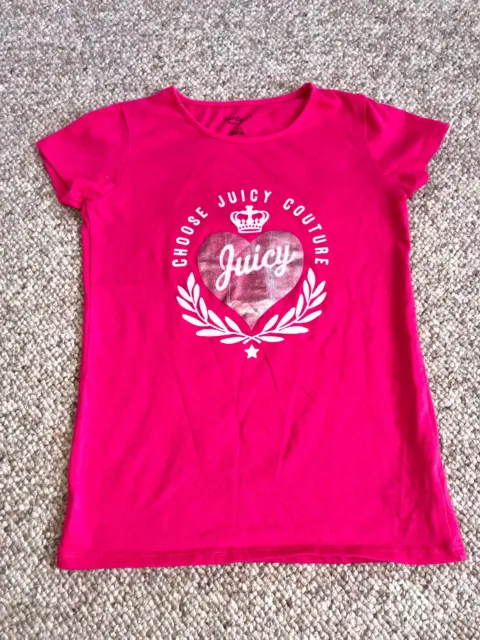 Juicy Couture Pink T Shirt Knit Top Girls 8 9 10 Logo