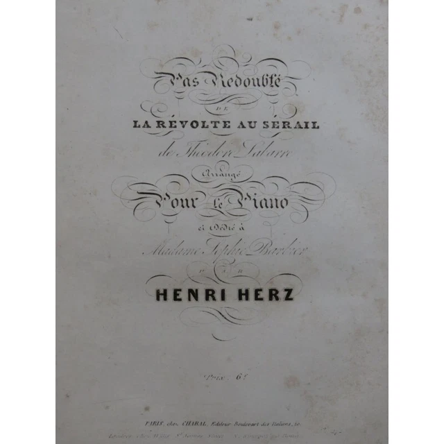 HERZ Henri Pas Redoublé Piano ca1840