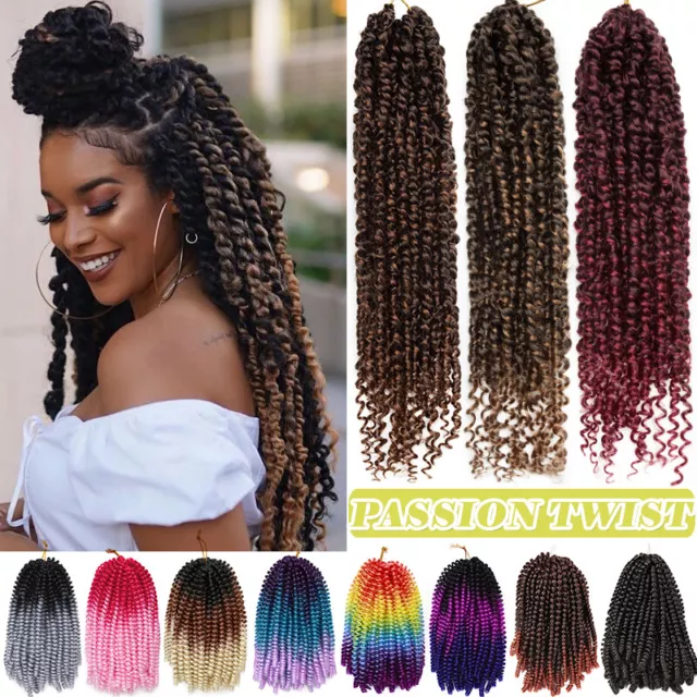 Long 24" Spring Twist Passion Afro Crochet Pre-Twisted Braids Hair Extensions 2