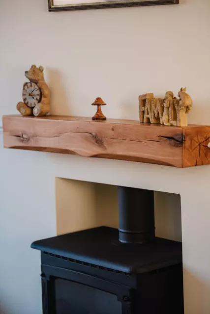 Oak beam / beams - mantel fire surround floating shelf fireplace wooden mantle