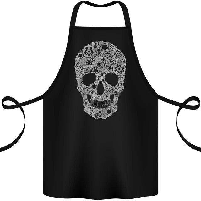 Gear Skull Biker Motorcycle Motorbike Cars Cotton Apron 100% Organic