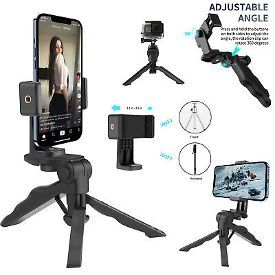 Portable Cell Phone Tripod Stand Stabilizer Universal Clip for Video Recording
