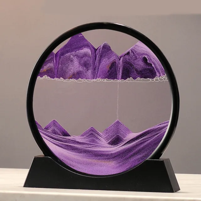 12'' Moving 3D Sand Art Picture Round Glass Hourglass Deep Sea Sandscape Decor