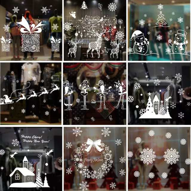 Adesivi per finestra Natale arte decalcomania da parete negozio decorazione natalizia ornamenti