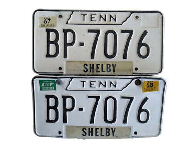 1960s Pair of SHELBY County MEMPHIS TN License Plates BP-7076
