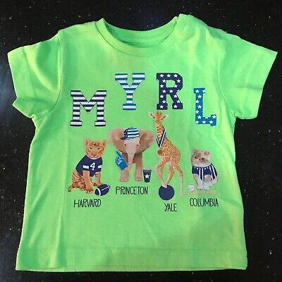 Designer BABY MAYORAL T Shirt YALE Harvard Princeton COLUMBIA College età 3M
