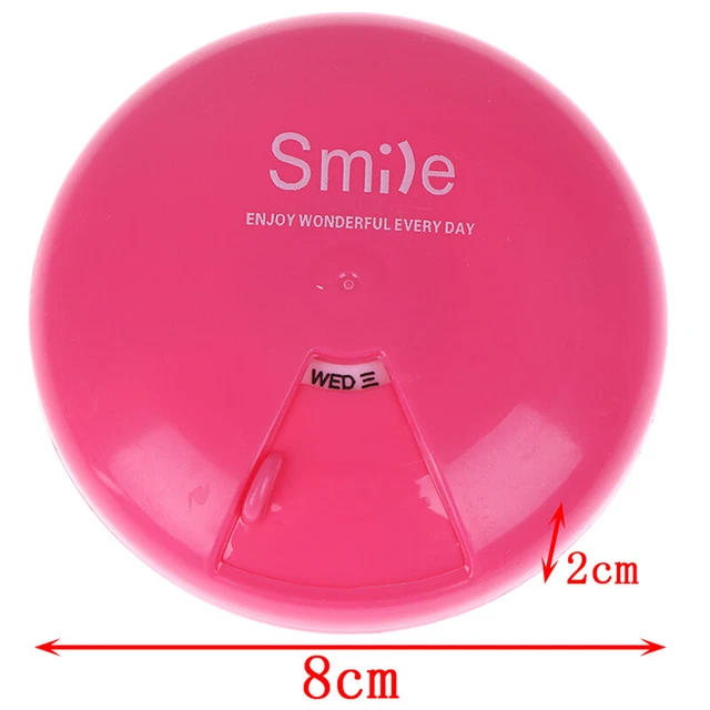 Pocket weekly 7 day round pill box medicine tablet storage holder organizer  BII