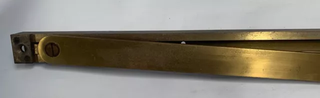 Vtg Brass/Bronze Glynn Johnson Surface Overhead Door Stop Slide Hardware (D) 2