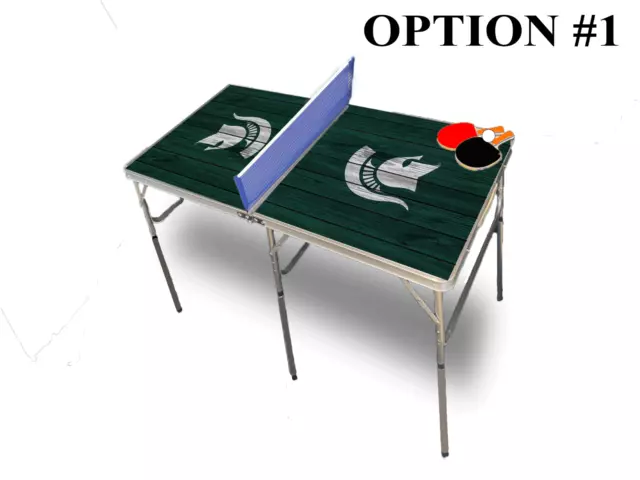 Michigan State University Portable Table Tennis Ping Pong Folding Table w/Access