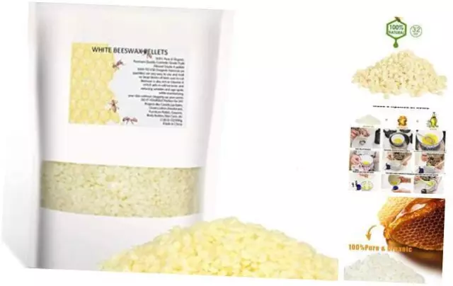 Pure Beeswax Pellets, Triple Filtered Bees Wax for Skin, Face, Body 2 LB  White