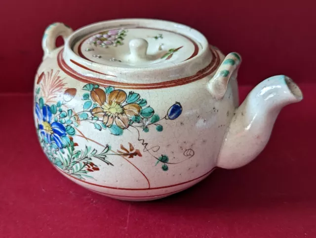 A Beautifully Hand Painted 1930s Japanese? Teapot With Floral Design