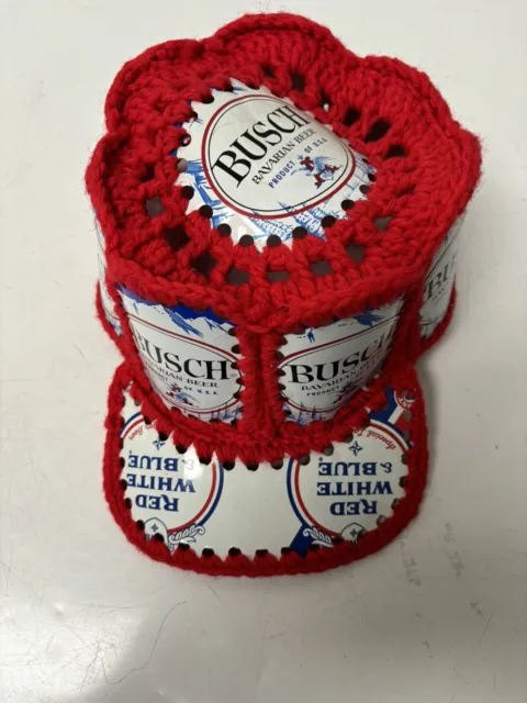 Busch Beer Can Crocheted Hat
