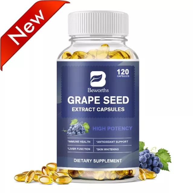 Grape Seed Extract Capsules 20,000 Mg Skin Whitening,Support Liver Function~