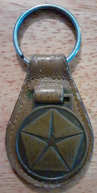 Vintage Chrysler Leather Dodge Leather Key Chain Key Ring  Accessory Mopar