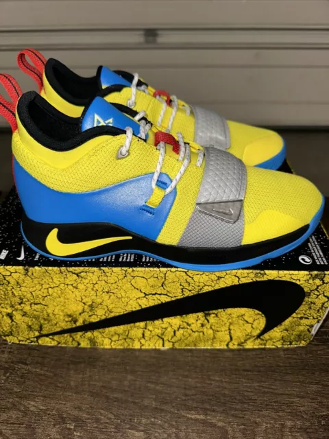 NIKE PG 2.5 GS OPTI Yellow Blue Hero Size 6.5Y Paul George BQ9457