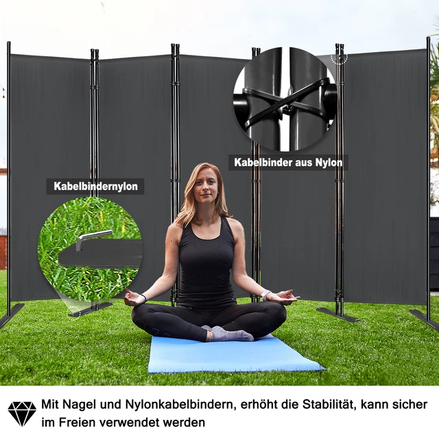 YUENFONG Paravent Raumteiler 275×180 Cm – Flexibler Sichtschutz Für Garten, Balkon & Wohnzimmer