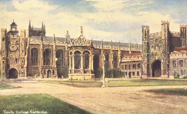 "Cambridge. Trinity College" UK carte postale vintage *Navire dans le monde...