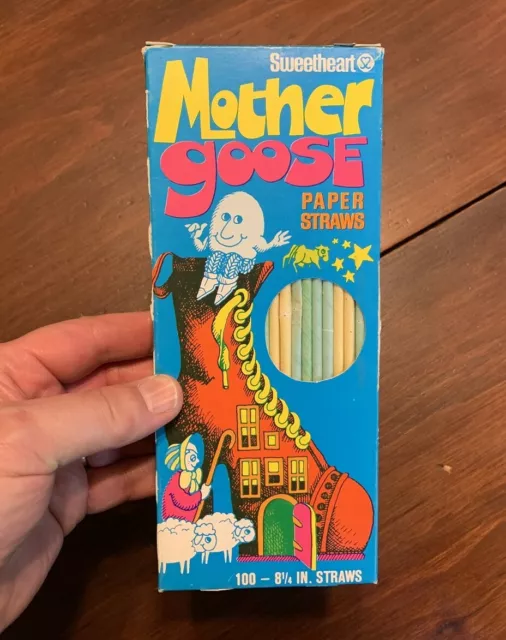 Vintage Sweetheart Brand Mother Goose Paper Straws (1950's or 60's)